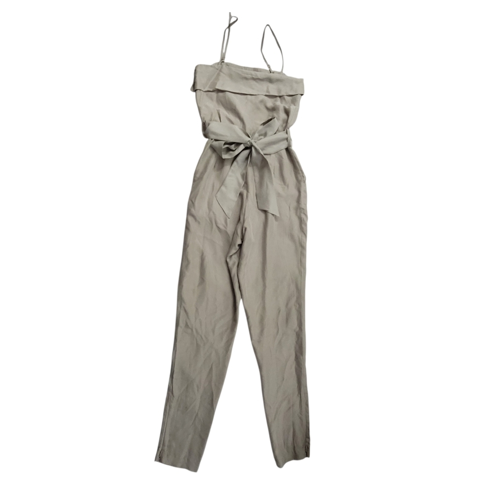 Reiss Kate Silk Tie Waist Skinny Leg Jumpsuit Womens 4 Taupe - Picture 6 of 16